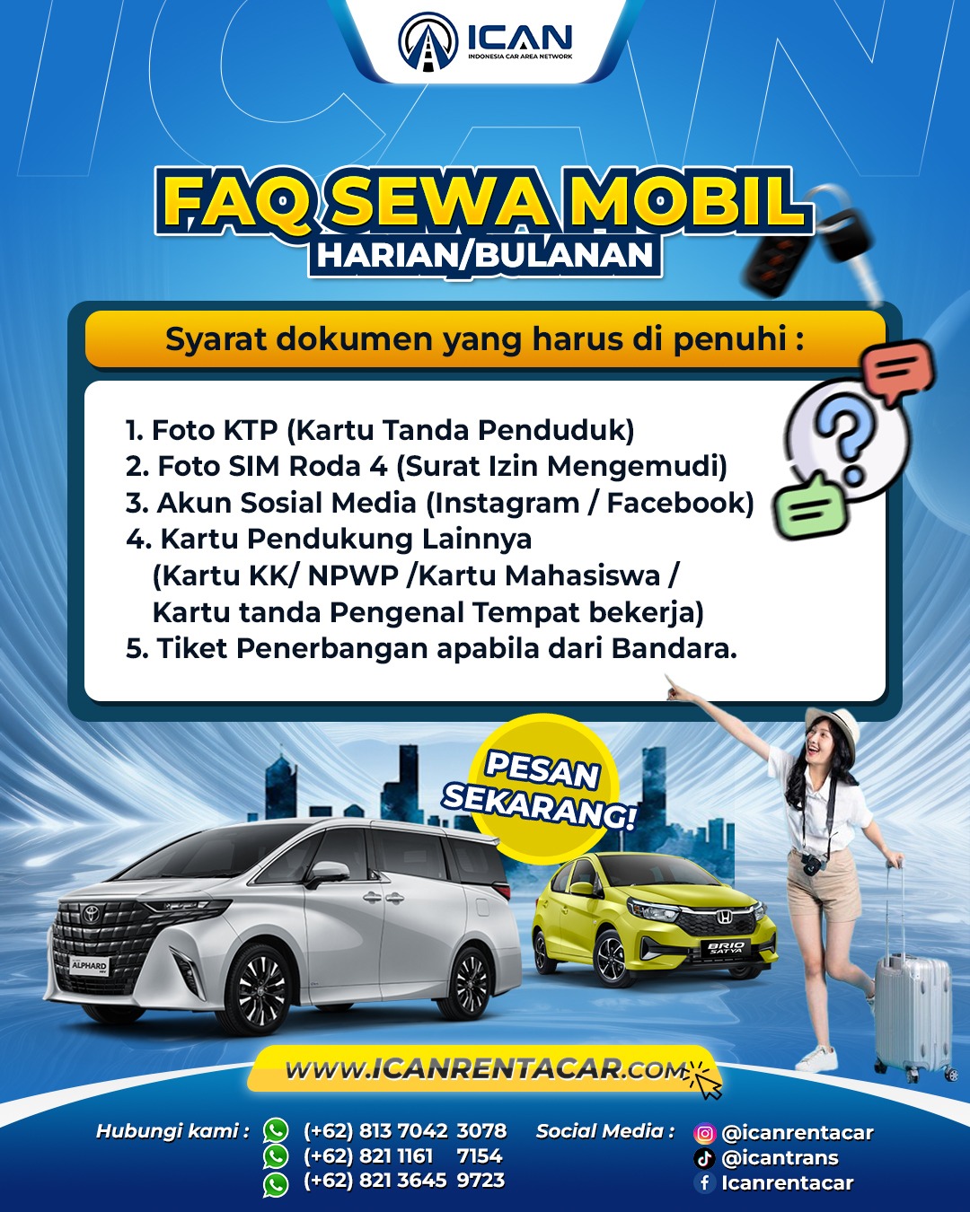 Syarat Sewa Mobil Lepas Kunci